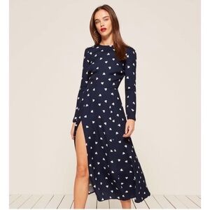 Reformation Vanessa high slit midi dress